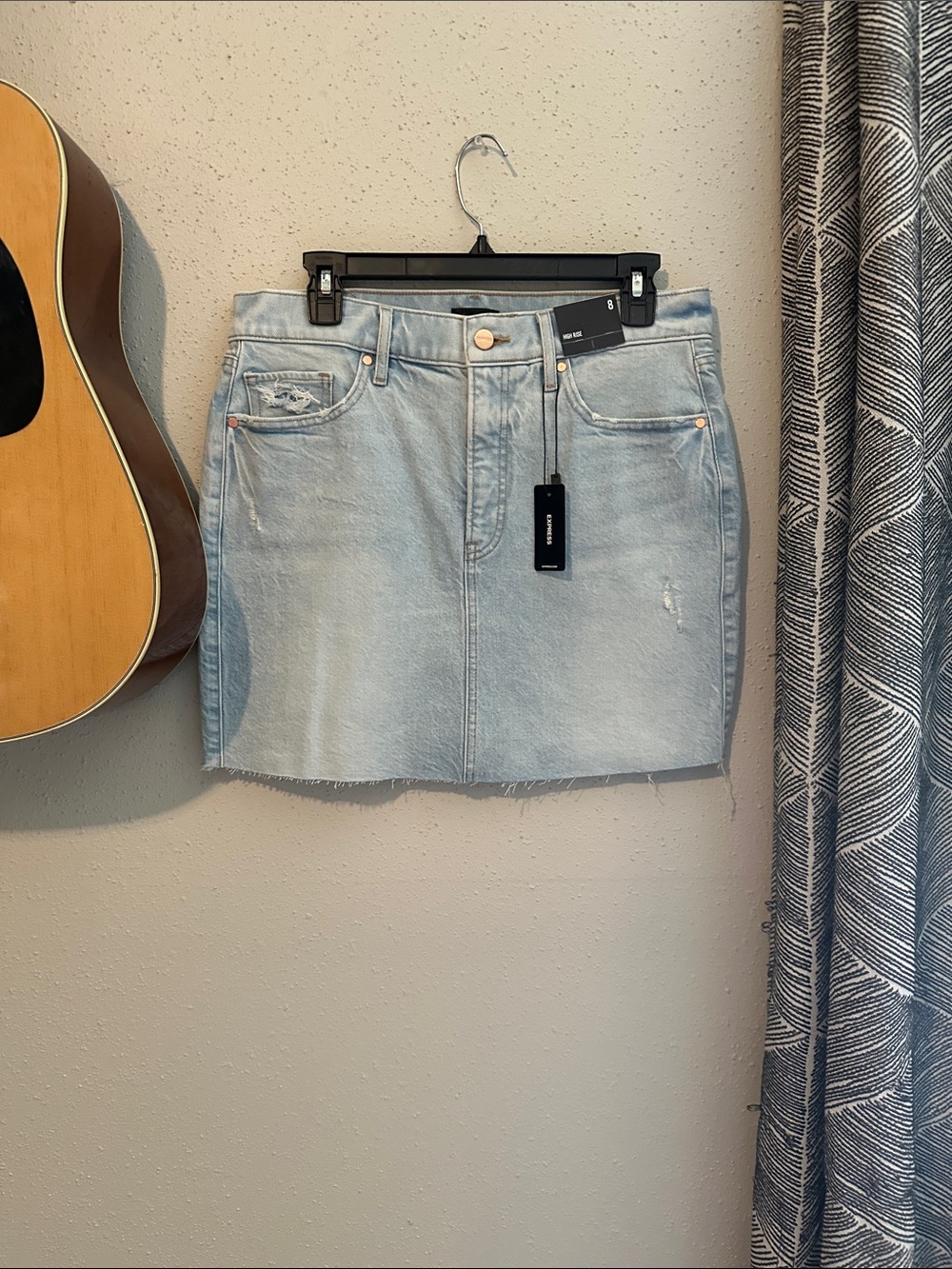 Express Light Blue Denim Mini Skirt